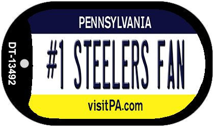 Number 1 Steelers Fan Novelty Metal Dog Tag Necklace DT-13492