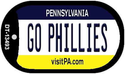 Go Phillies Novelty Metal Dog Tag Necklace DT-13493