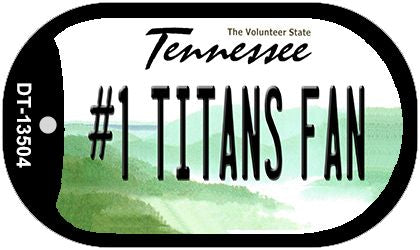 Number 1 Titans Fan Novelty Metal Dog Tag Necklace DT-13504