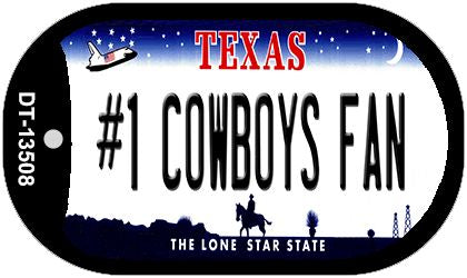 Number 1 Cowboys Fan Novelty Metal Dog Tag Necklace DT-13508
