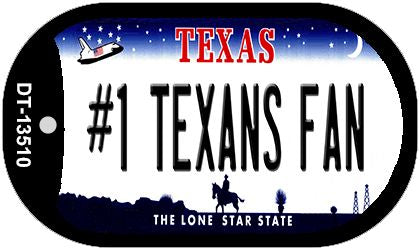 Number 1 Texans Fan Novelty Metal Dog Tag Necklace DT-13510