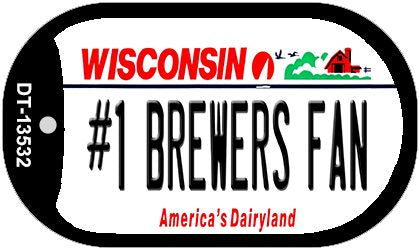 Number 1 Brewers Fan Novelty Metal Dog Tag Necklace DT-13532