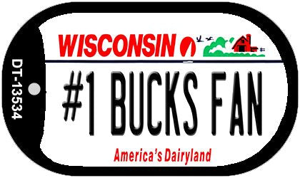 Number 1 Bucks Fan Novelty Metal Dog Tag Necklace DT-13534