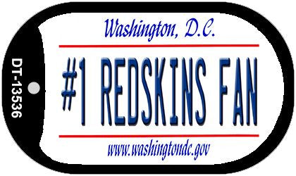 Number 1 Redskins Fan Novelty Metal Dog Tag Necklace DT-13536