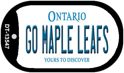 Go Maple Leafs Novelty Metal Dog Tag Necklace DT-13547
