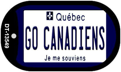 Go Canadiens Novelty Metal Dog Tag Necklace DT-13549