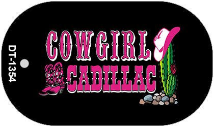 Cowgirl Cadillac Novelty Metal Dog Tag Necklace DT-1354