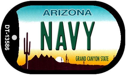 Navy Arizona Novelty Metal Dog Tag Necklace DT-13586