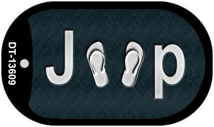 J**P Flipflop Novelty Metal Dog Tag Necklace DT-13609