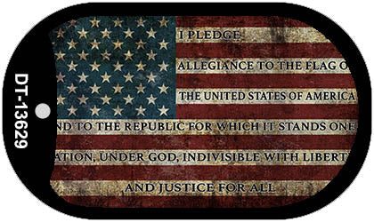 I Pledge Allegiance Flag Novelty Metal Dog Tag Necklace DT-13629