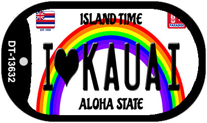 I Heart Kauai Novelty Metal Dog Tag Necklace DT-13632