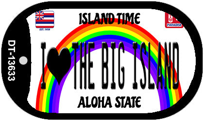 I Heart Big Island Novelty Metal Dog Tag Necklace DT-13633
