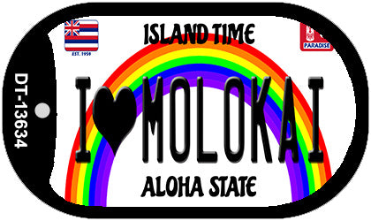 I Heart Molokai Novelty Metal Dog Tag Necklace DT-13634
