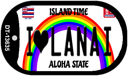 I Heart Lanai Novelty Metal Dog Tag Necklace DT-13635