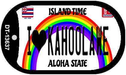 I Heart Kahoolawe Novelty Metal Dog Tag Necklace DT-13637