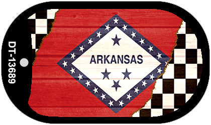 Arkansas Racing Flag Novelty Metal Dog Tag Necklace DT-13689