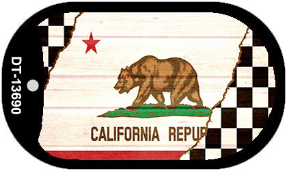 California Racing Flag Novelty Metal Dog Tag Necklace DT-13690