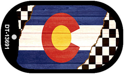 Colorado Racing Flag Novelty Metal Dog Tag Necklace DT-13691