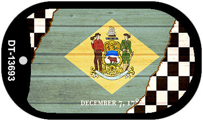 Delaware Racing Flag Novelty Metal Dog Tag Necklace DT-13693