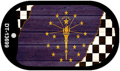 Indiana Racing Flag Novelty Metal Dog Tag Necklace DT-13699