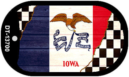 Iowa Racing Flag Novelty Metal Dog Tag Necklace DT-13700