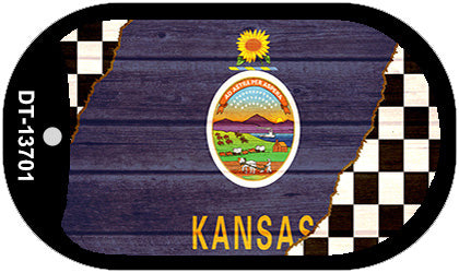 Kansas Racing Flag Novelty Metal Dog Tag Necklace DT-13701