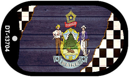 Maine Racing Flag Novelty Metal Dog Tag Necklace DT-13704