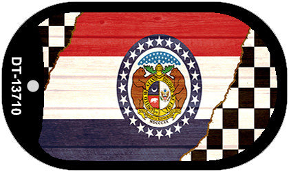 Missouri Racing Flag Novelty Metal Dog Tag Necklace DT-13710