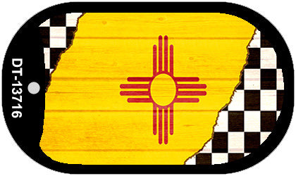 New Mexico Racing Flag Novelty Metal Dog Tag Necklace DT-13716