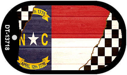 North Carolina Racing Flag Novelty Metal Dog Tag Necklace DT-13718