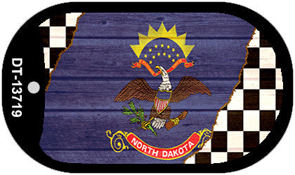 North Dakota Racing Flag Novelty Metal Dog Tag Necklace DT-13719