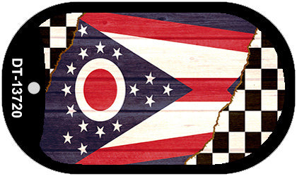 Ohio Racing Flag Novelty Metal Dog Tag Necklace DT-13720