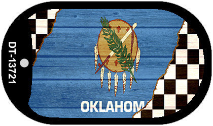 Oklahoma Racing Flag Novelty Metal Dog Tag Necklace DT-13721