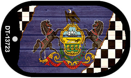 Pennsylvania Racing Flag Novelty Metal Dog Tag Necklace DT-13723