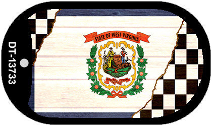 West Virginia Racing Flag Novelty Metal Dog Tag Necklace DT-13733