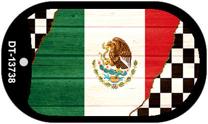 Mexico Racing Flag Novelty Metal Dog Tag Necklace DT-13738