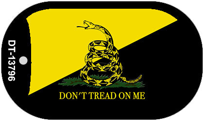 Dont Tread On Me Yellow|Black Novelty Metal Dog Tag Necklace
