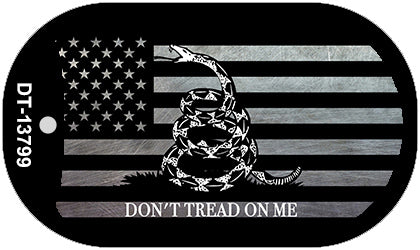 Dont Tread On Me American Flag Novelty Metal Dog Tag Necklace