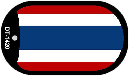 Thailand Flag Scroll Metal Novelty Dog Tag Necklace DT-1420