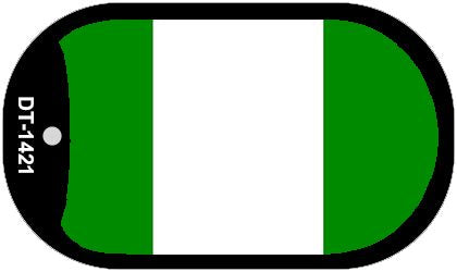 Nigeria Flag Scroll Metal Novelty Dog Tag Necklace DT-1421