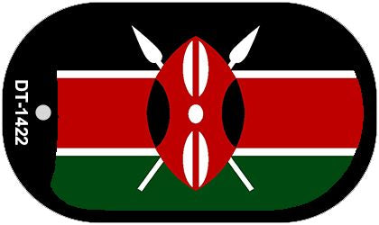 Kenya Flag Scroll Metal Novelty Dog Tag Necklace DT-1422