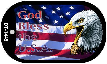 God Bless the USA Metal Novelty Dog Tag Necklace DT-1445
