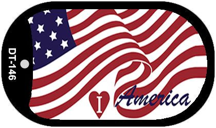 I love America Metal Novelty Dog Tag Necklace DT-146