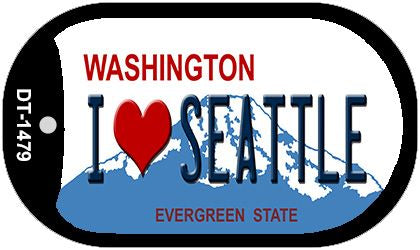 I Love Seattle Washington Novelty Metal Dog Tag Necklace DT-1479