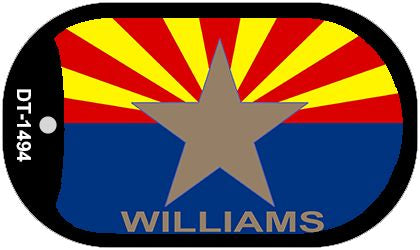 Williams Arizona State Flag Novelty Metal Dog Tag Necklace DT-1494