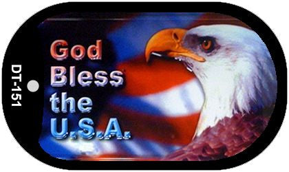 God Bless the USA Metal Novelty Dog Tag Necklace DT-151