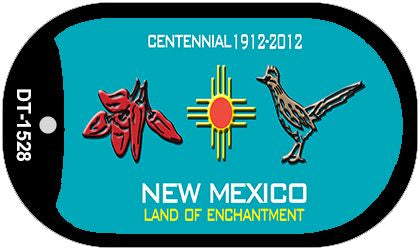 Red Chili and Road Runner Teal New Mexico Novelty Metal Dog Tag Necklace DT-1528