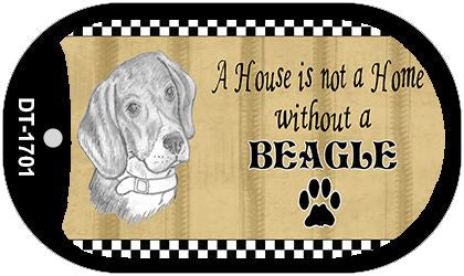 Beagle Pencil Sketch Novelty Metal Dog Tag Necklace DT-1701