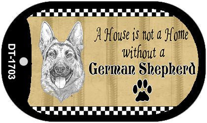German Shepherd Pencil Sketch Novelty Metal Dog Tag Necklace DT-1703