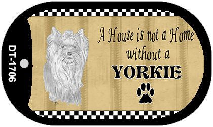 Yorkie Pencil Sketch Novelty Metal Dog Tag Necklace DT-1706